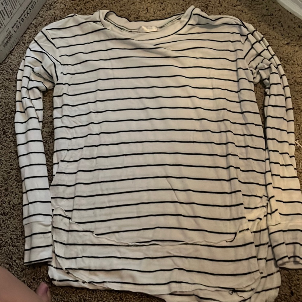 White Striped sweater